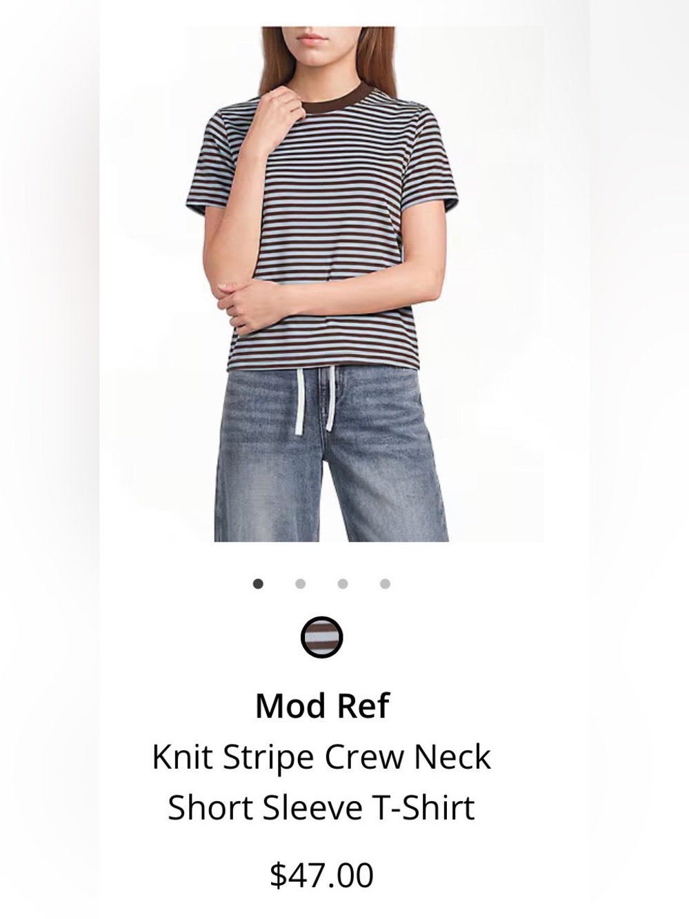 Mod Ref Black & White Striped Crew Neck Tee
